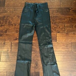Zara Black Flare Leather Pants